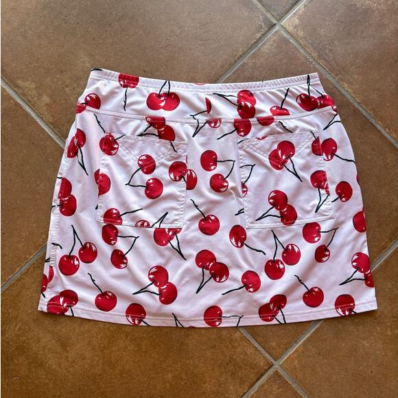 JoFit Cherries Pink and Red Soft Performance Skort with Pockets Golf + size XL - Picture 9 of 9